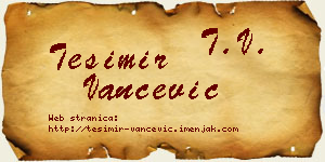 Tešimir Vančević vizit kartica